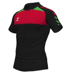 Hummel League Polo - Black-True Red-Green Gecko