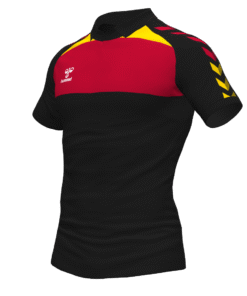 Hummel League Polo - Black-True Red-Sports Yellow