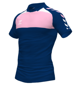 Hummel League Polo - Marine-Cotton Candy-White