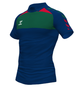 Hummel League Polo - Marine-Evergreen-True Red