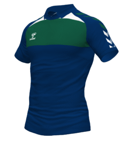 Hummel League Polo - Marine-Evergreen-White