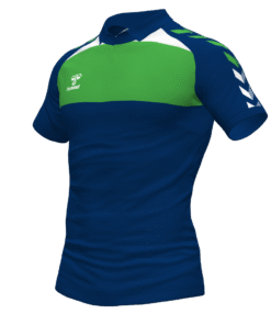 Hummel League Polo - Marine-Green Gecko-White