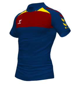 Hummel League Polo - Marine-Maroon-Sports Yellow