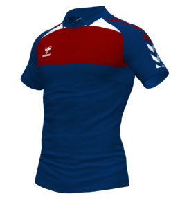 Hummel League Polo - Marine-Maroon-White