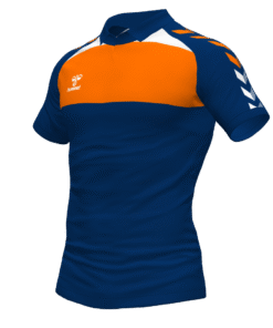 Hummel League Polo - Marine-Orange Tiger-White