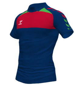 Hummel League Polo - Marine-True Red-Green Gecko